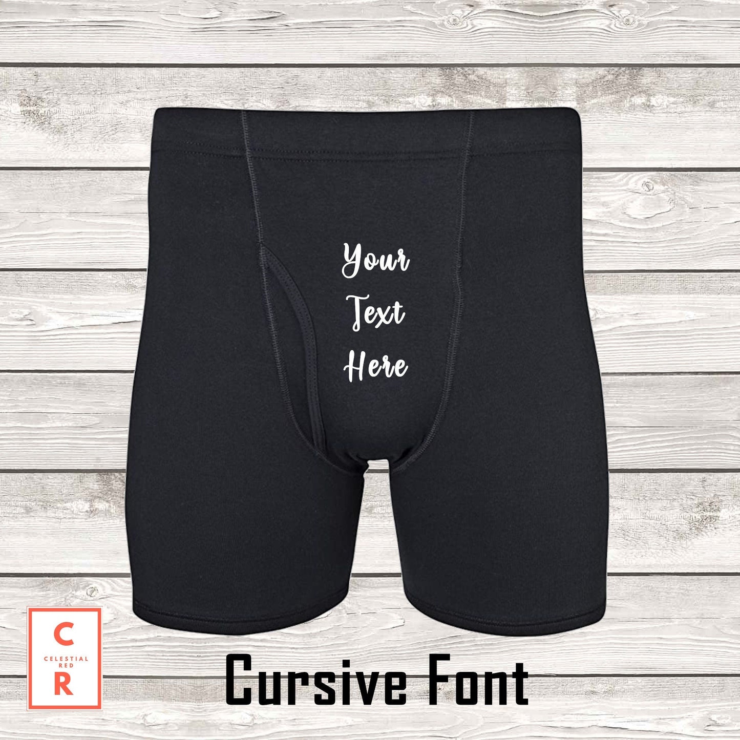Personalized Boxer Briefs Cursive Font