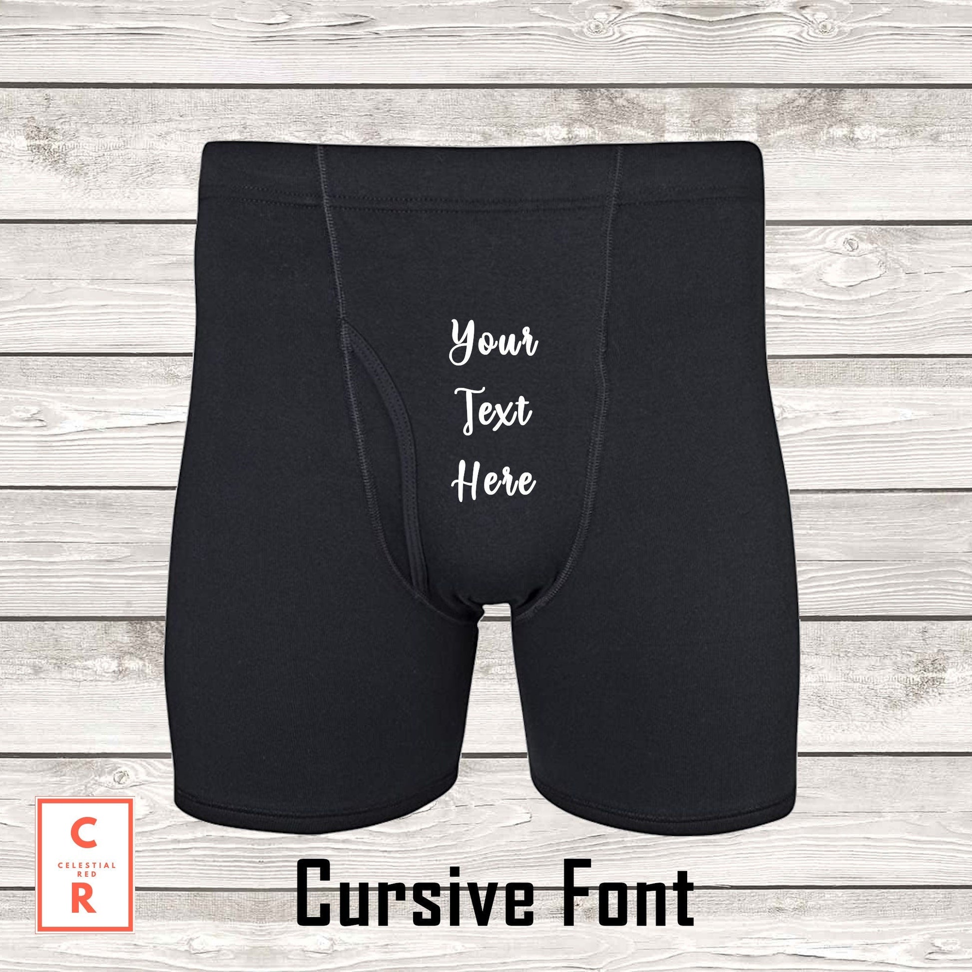 Personalized Boxer Briefs Cursive Font
