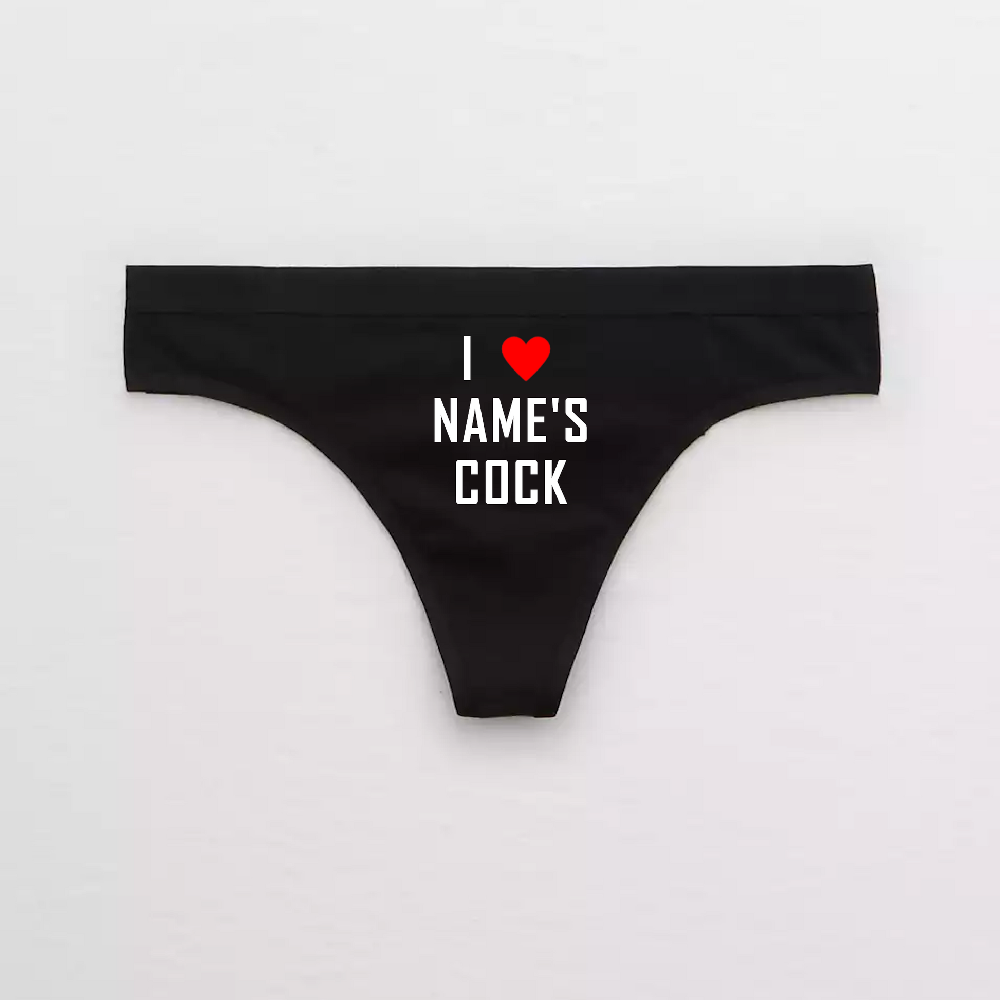 I Love Custom Names Cock Thong