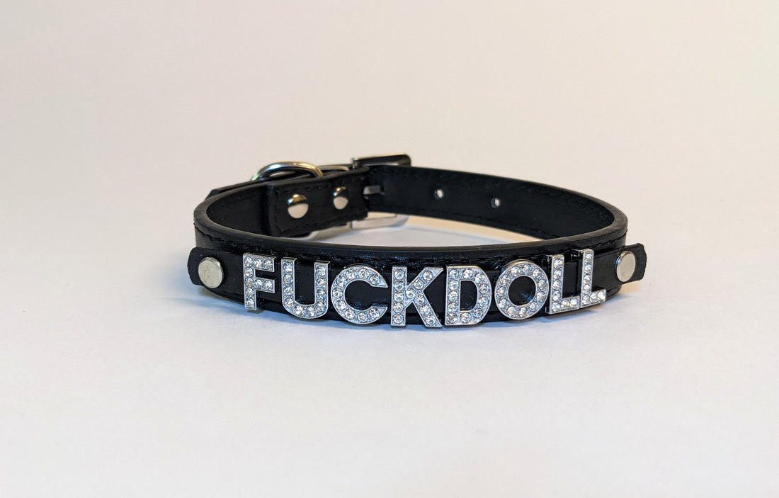 Fuckdoll BDSM Collar for Kinky Play / Vegan Leather Sex Choker