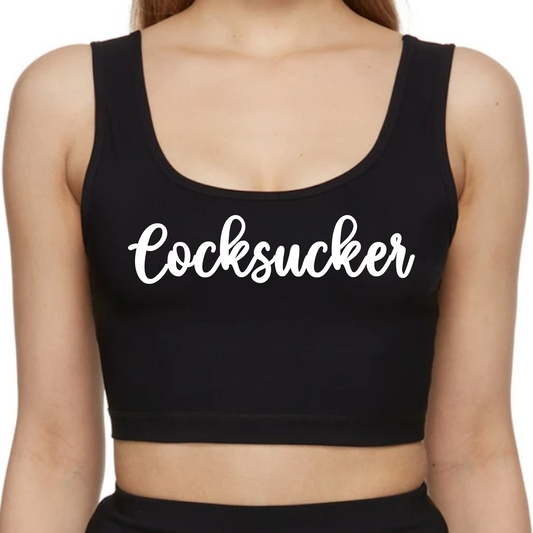 Cocksucker Cropped Tank Top / Sissy Boy Crop Top