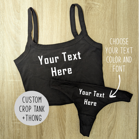 Custom Tank Top and Panties Personalized Lingerie Set