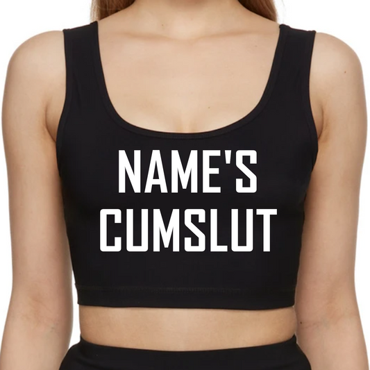 Personalized Name's Cumslut Black Tank Top