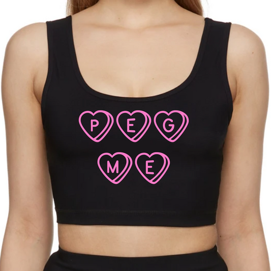 Peg Me Candy Hearts Cute Crop Top