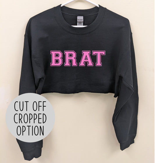 Brat Varsity Cut Off Crop Sweater