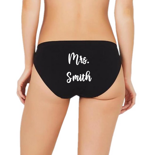 Custom Last Name Panties for New Brides