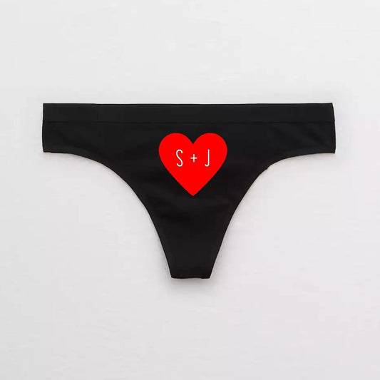 Custom Couples Initials Thong