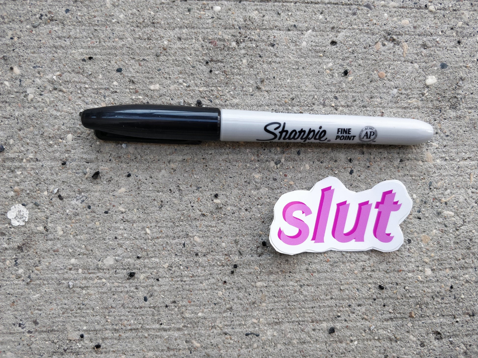 Slut Sticker Size