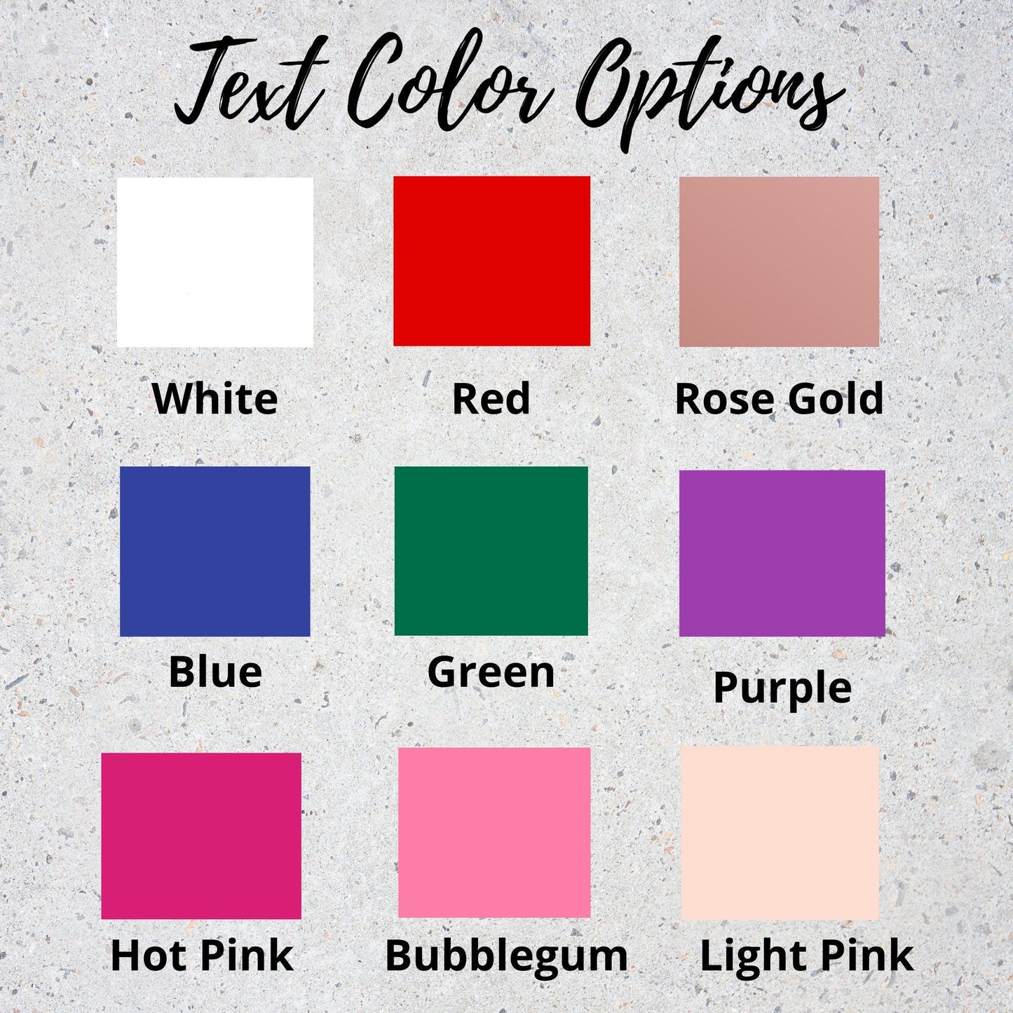 Thong Text Color Options